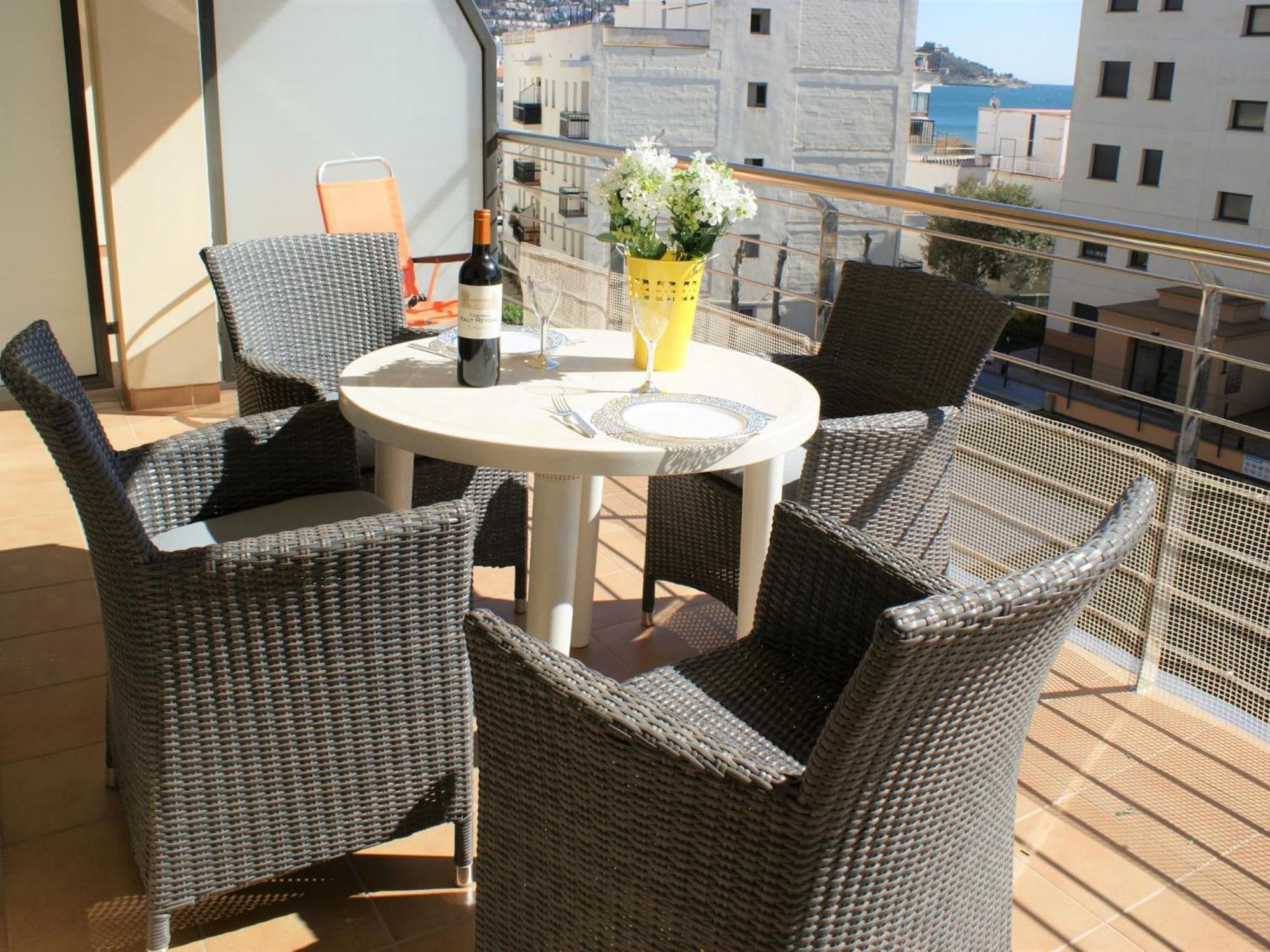 Apartamento En Roses A 2 Min De La Playa Con Vistas Al Mar Av-18 Girona Esterno foto